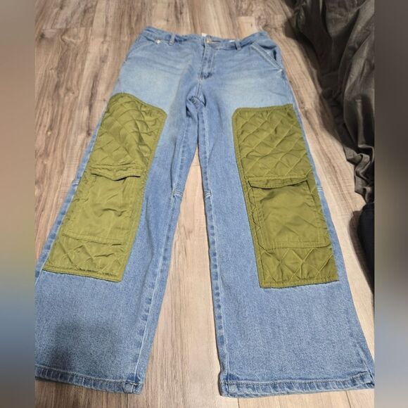 Forever 21 Patchwork Straight-Leg Jeans size 30 - Picture 9 of 13